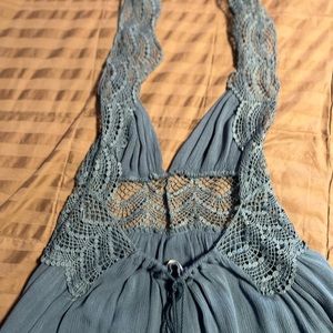 Greyish blue open back lace dress medium 8/10